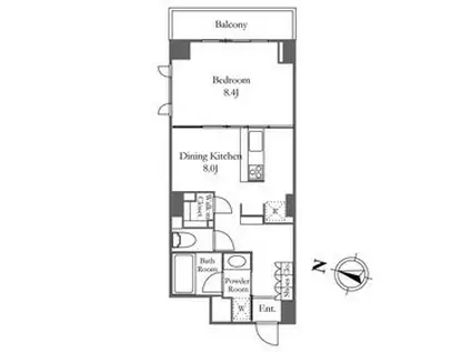 KDXレジデンス恵比寿(1DK/3階)の間取り写真