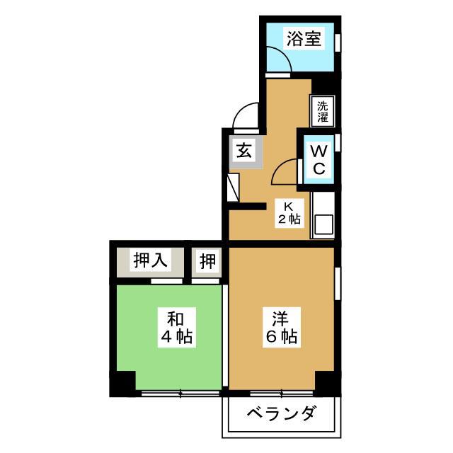 オラシオン稲川1丁目(2K/5階)の間取り写真