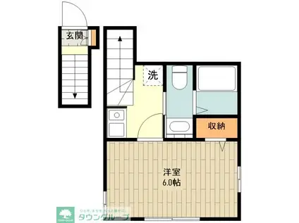 サングランツ立川(1K/1階)の間取り写真