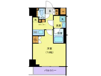 オープンブルーム東日本橋(1K/4階)の間取り写真
