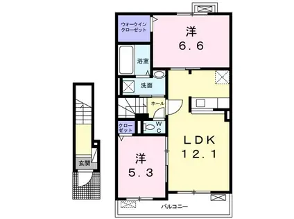 レオパーク(2LDK/2階)の間取り写真