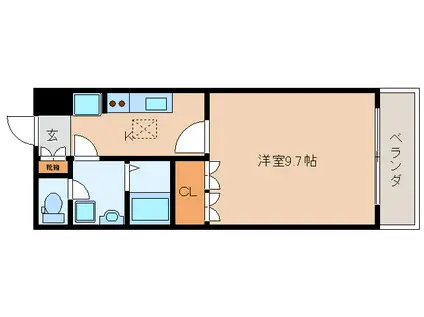 ピュアリーフ(1K/1階)の間取り写真