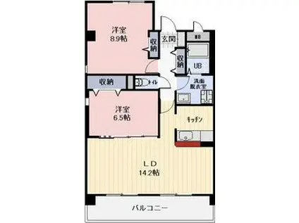 リヴェール末広II(2LDK/2階)の間取り写真