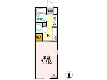 セジュールトロア(1K/2階)の間取り写真