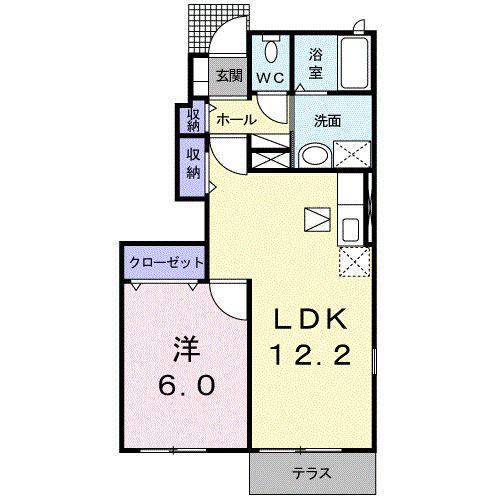 コモドポスト(1LDK/1階)の間取り写真
