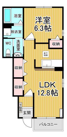 グリーンガーデンIII(1LDK/1階)の間取り写真