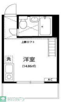 エトワール八雲台(ワンルーム/2階)の間取り写真