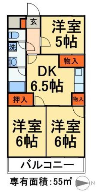 FORBITEZZA(3DK/4階)の間取り写真