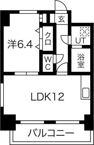 モアナコート(1LDK/4階)の間取り写真