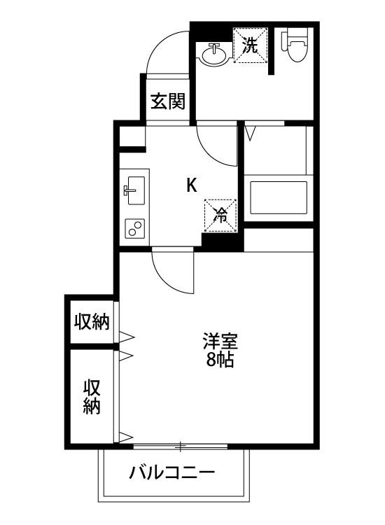 ララクス(1K/1階)の間取り写真