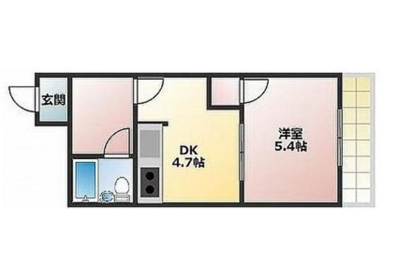 セントエルモ門田文化町(1DK/1階)の間取り写真