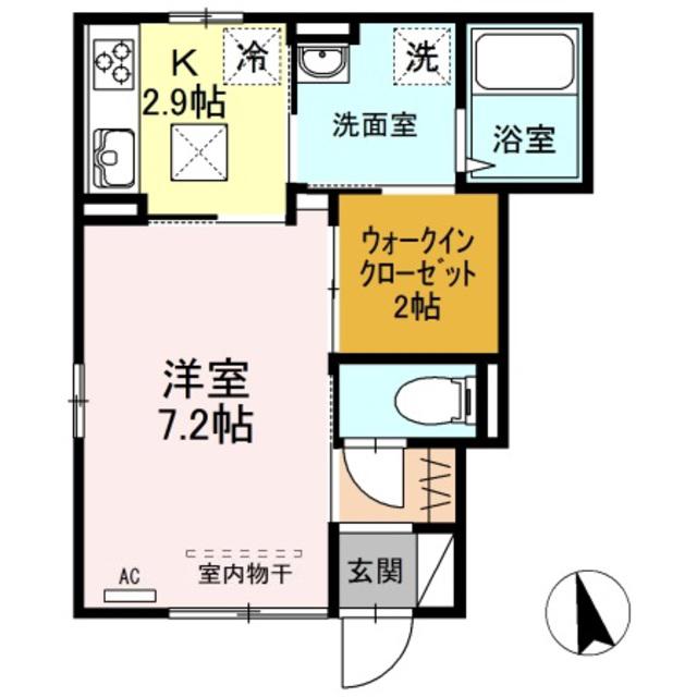 セジュールファミリア(1K/1階)の間取り写真
