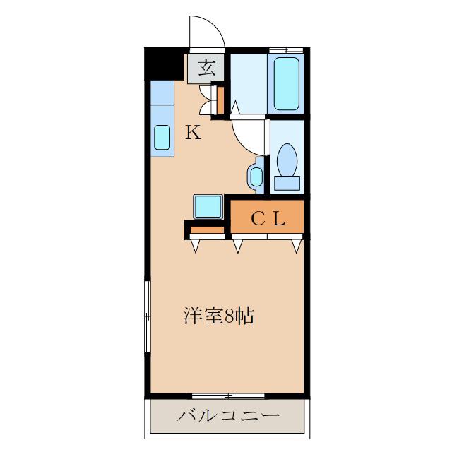 フェリーチェ(1K/2階)の間取り写真
