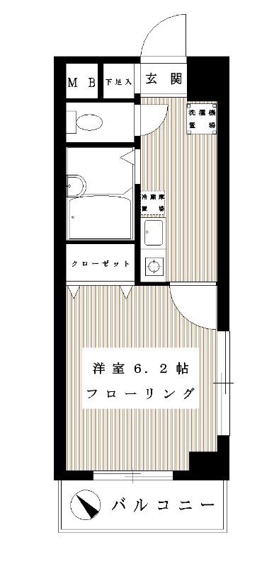 関内フロッチオ21(1K/4階)の間取り写真