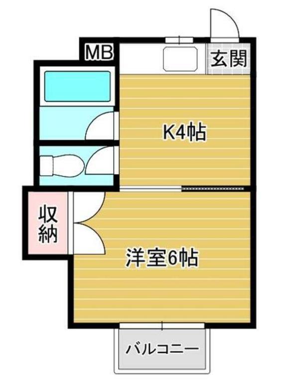 ミヤタハイツ(1K/2階)の間取り写真
