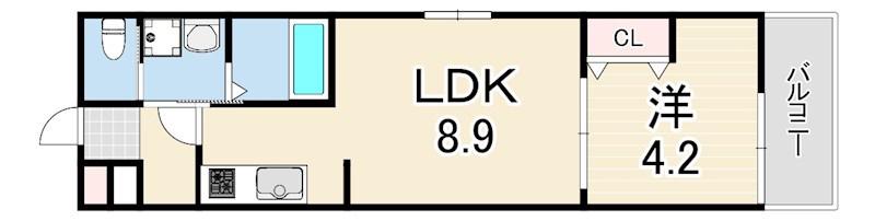 ALEGRIA垂水(1LDK/3階)の間取り写真