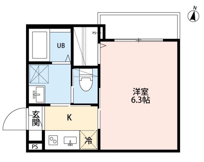 ROBOT HOME 北浦和(1K/3階)の間取り写真