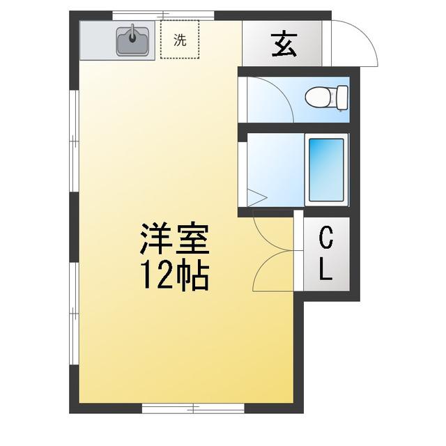 K・HOUSE(ワンルーム/2階)の間取り写真
