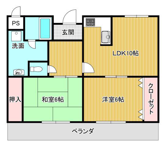 えぴなぁるふぉれすとI(2LDK/2階)の間取り写真