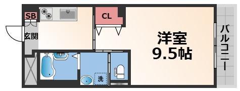 LIEN CHATEAU(1K/2階)の間取り写真