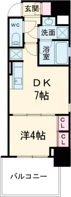 アーバネックスみなと元町(1DK/4階)の間取り写真
