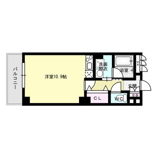 アシュラン アパルトI(ワンルーム/3階)の間取り写真
