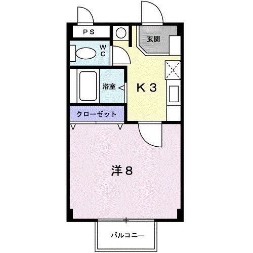 スクエア53(1K/1階)の間取り写真
