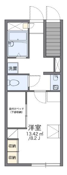 レオパレスシャルマンドミール(1K/1階)の間取り写真