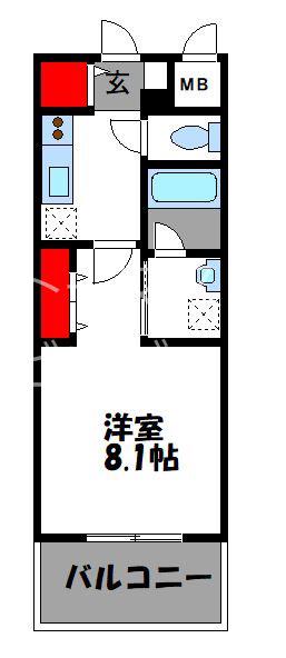 CINQ IWASE BLD(1K/5階)の間取り写真