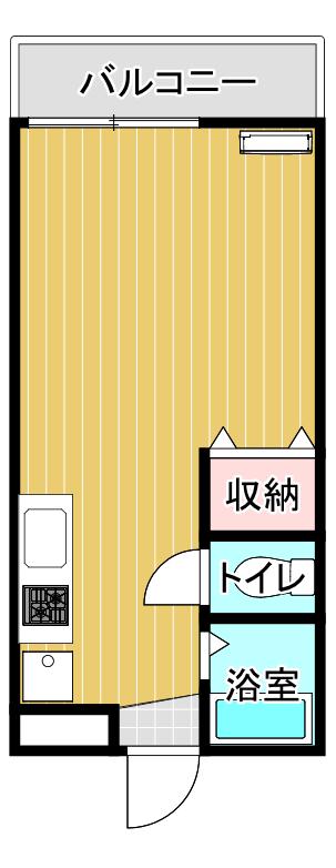 サンシャインタカラⅡ(ワンルーム/2階)の間取り写真