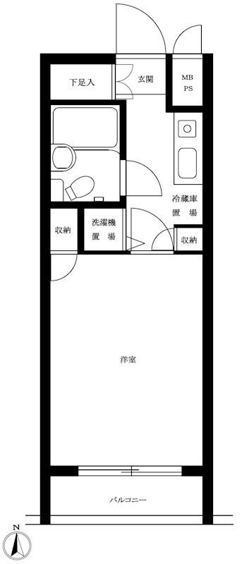 ルーブル下井草(1K/6階)の間取り写真