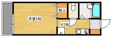 セジュール祇園(1K/1階)の間取り写真