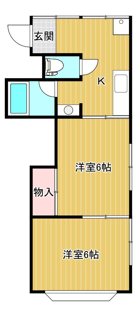 サンコーポラス(2DK/2階)の間取り写真
