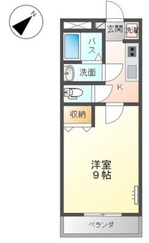 エポックハシマ II(1K/1階)の間取り写真