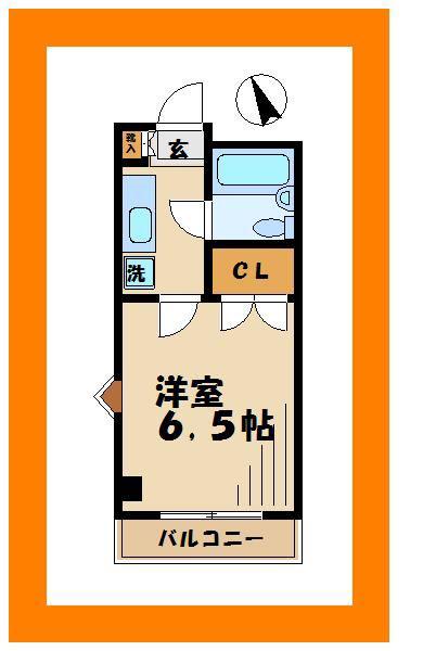 K・Nビル(1K/4階)の間取り写真