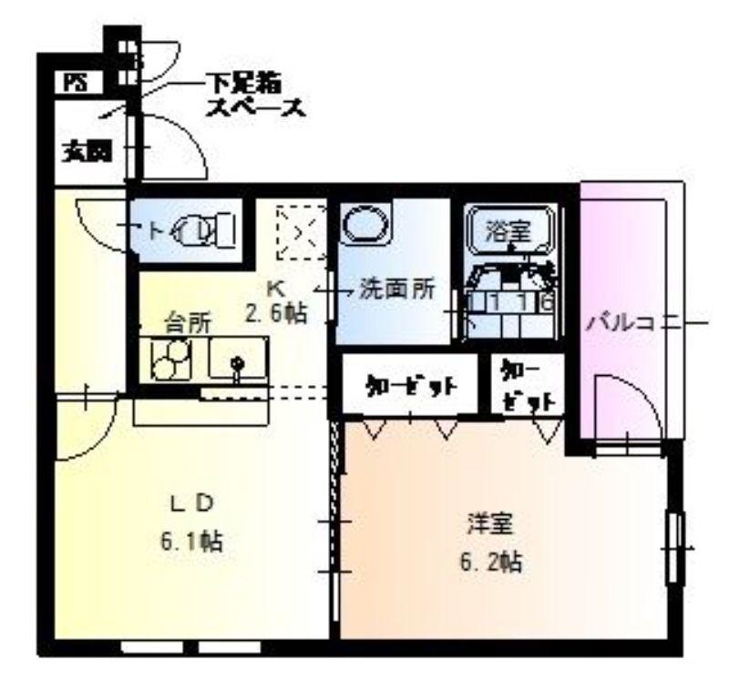 フジパレス鶴見X番館(1LDK/2階)の間取り写真