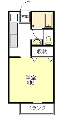 サンコーポ利平治(1K/2階)の間取り写真