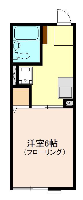 シティハイム セルティア(1K/1階)の間取り写真