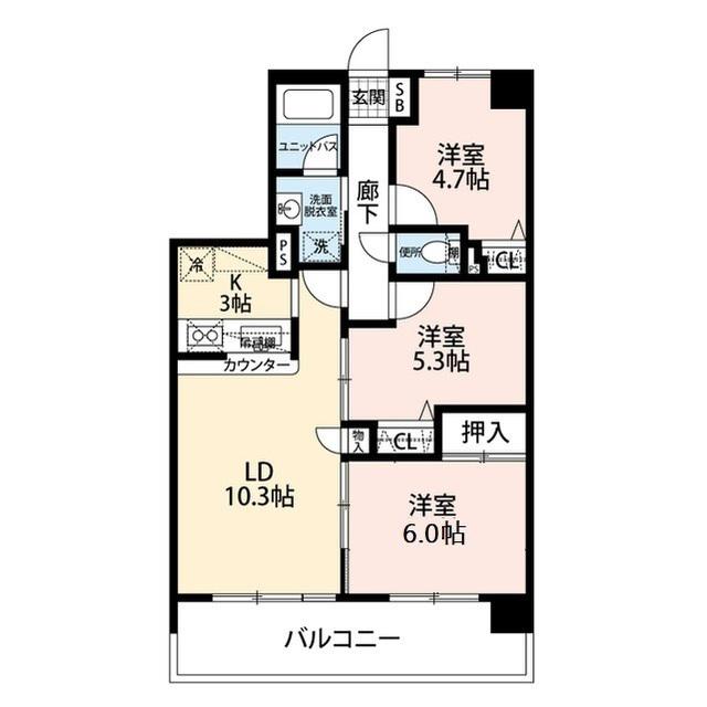 グリーンプラザ(3LDK/5階)の間取り写真