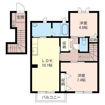 ディアス国分寺台中央(2LDK/2階)の間取り写真