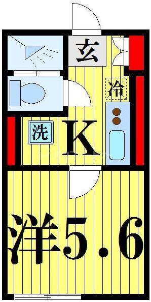 ノエル西新井(1K/1階)の間取り写真