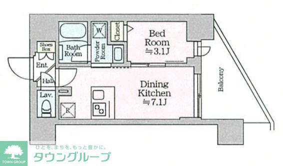 ティモーネグランデ田端ノルド(1DK/7階)の間取り写真