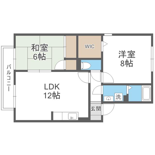 セジュール諸岡(2LDK/2階)の間取り写真