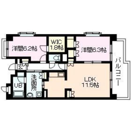 チェリー・アベニュー(2SLDK/3階)の間取り写真