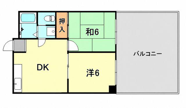 ハイツ菊水(2DK/3階)の間取り写真