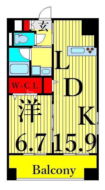 シュトランドコルブ(1LDK/4階)の間取り写真