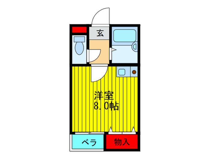 Gワンハイツ(ワンルーム/4階)の間取り写真