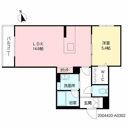 ベレオ南春日町(1LDK/1階)の間取り写真