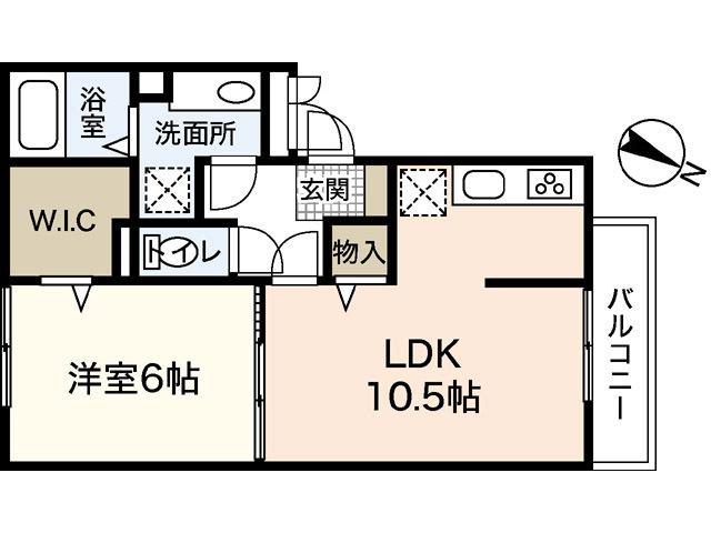 セントラルハイム尾長(1LDK/1階)の間取り写真
