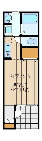 アルスエス(ワンルーム/1階)の間取り写真